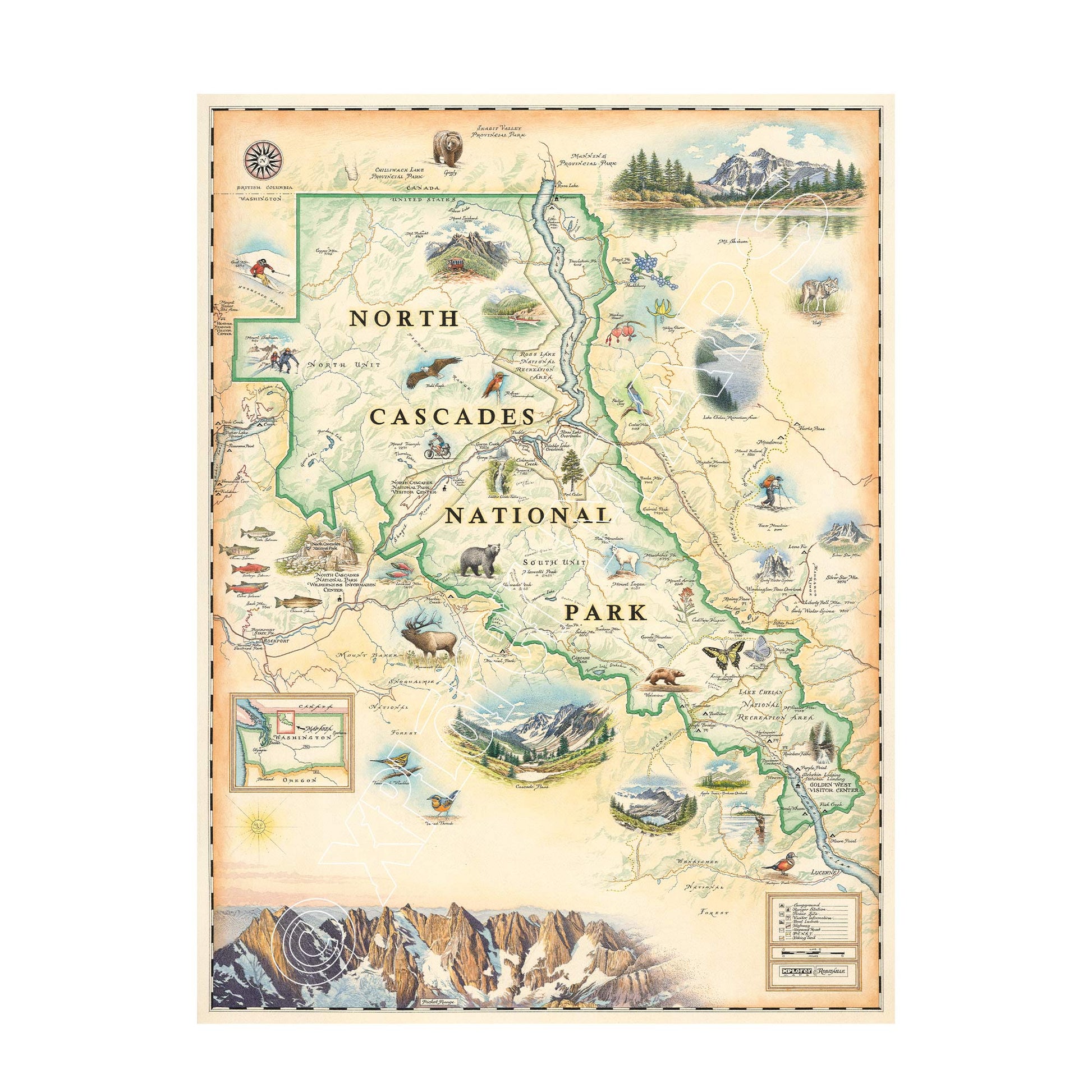 North Cascades 1000 Piece Jigsaw Puzzle Xplorer Maps