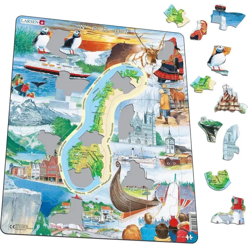 Norway Attractions 70 Piece Tray Jigsaw Puzzle Larsen