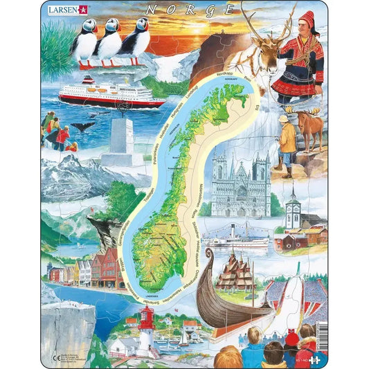 Norway Attractions 70 Piece Tray Jigsaw Puzzle Larsen
