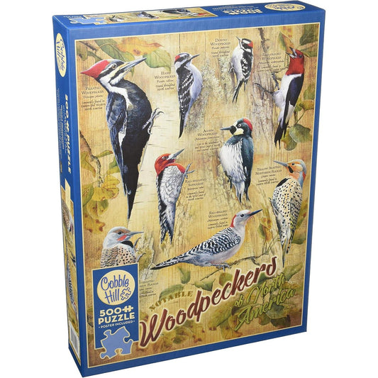 Notable Woodpeckers 500 Piece Jigsaw Puzzle Cobble Hill