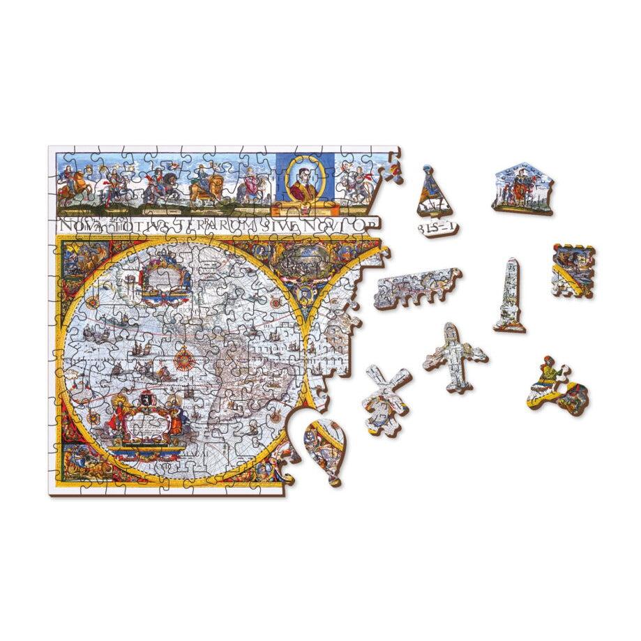 Nova Terrarum Antique Map 505 Piece Wood Jigsaw Puzzle Wooden City