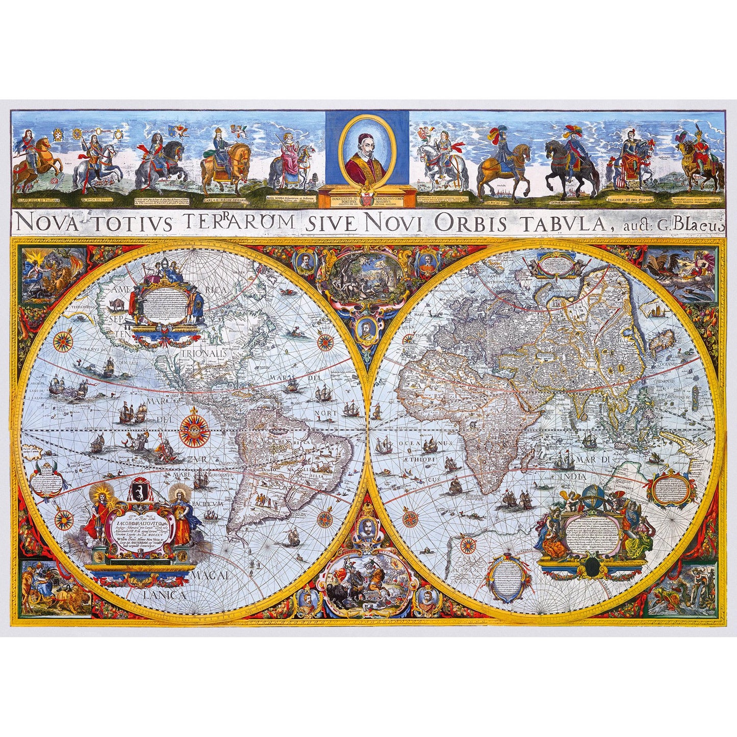 Nova Terrarum Antique Map 750 Piece Wood Jigsaw Puzzle Wooden City