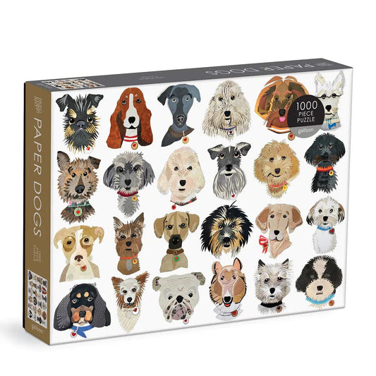 Paper Dogs 1000 Piece Jigsaw Puzzle Galison