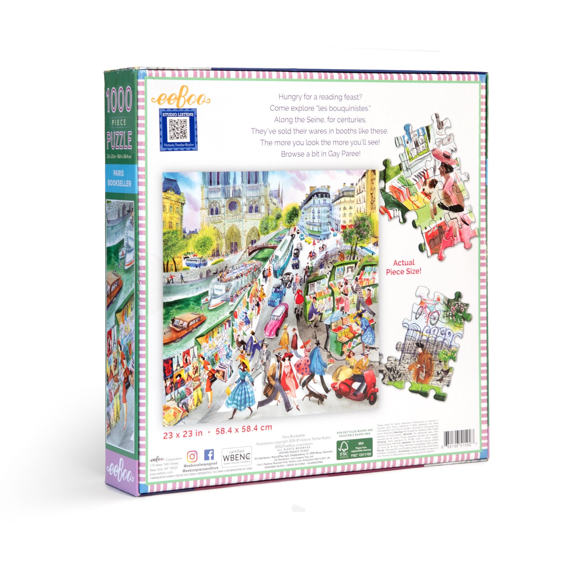 Paris Bookseller 1000 Piece Jigsaw Puzzle eeBoo