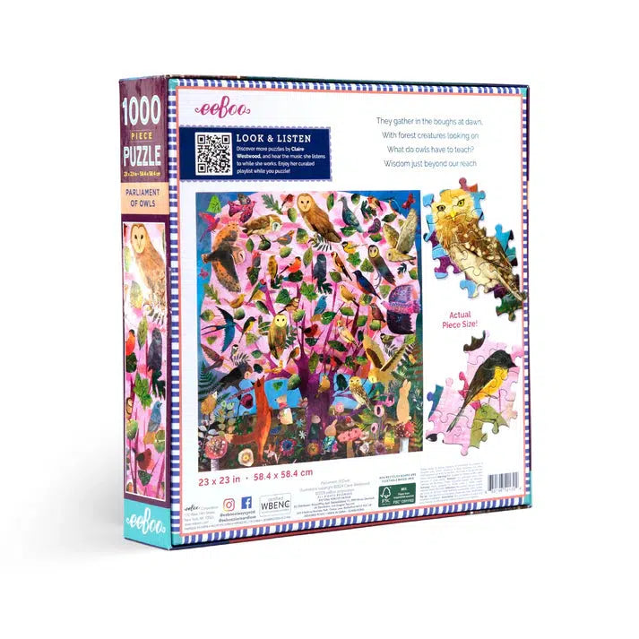 Parliament of Owls 1000 Piece Jigsaw Puzzle eeBoo