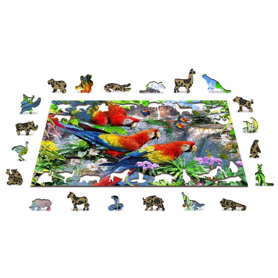 Parrot Island 300 Piece Wood Jigsaw Puzzle Wooden City