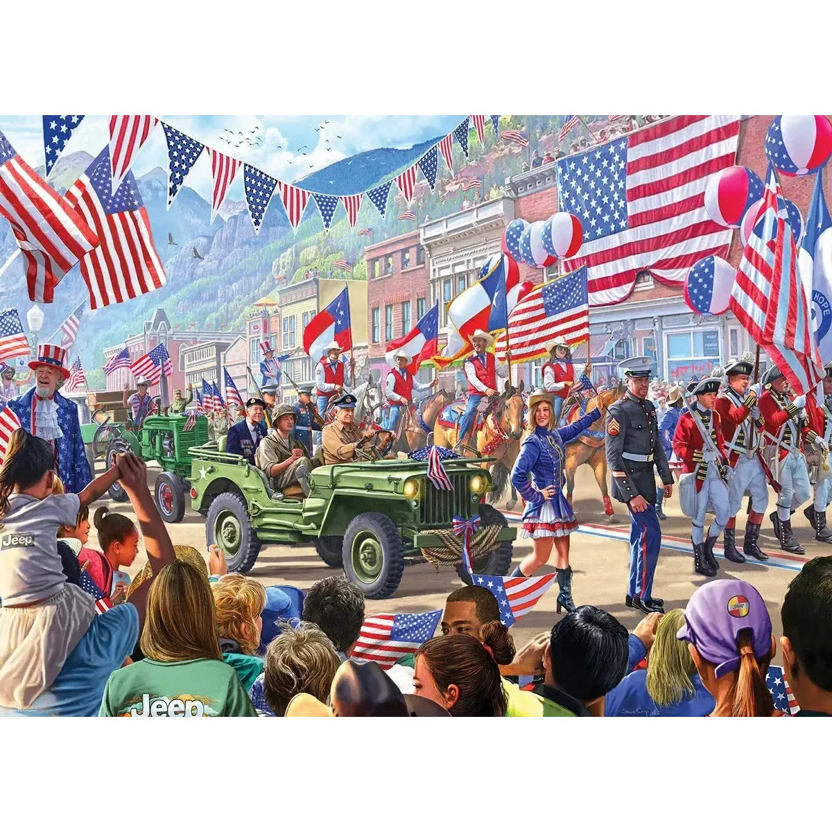 Patriots Parade Jeep 1000 Piece Jigsaw Puzzle Eurographics