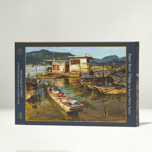 Pearl River Village 500 Piece Premium Jigsaw Puzzle Art & Fable