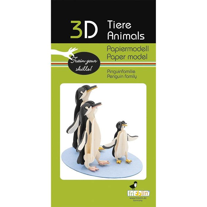 Penguin Family 3D Cardboard Model Kit Fridolin