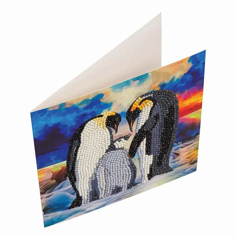 Penguin Family Crystal Art Card Kit Craft Buddy