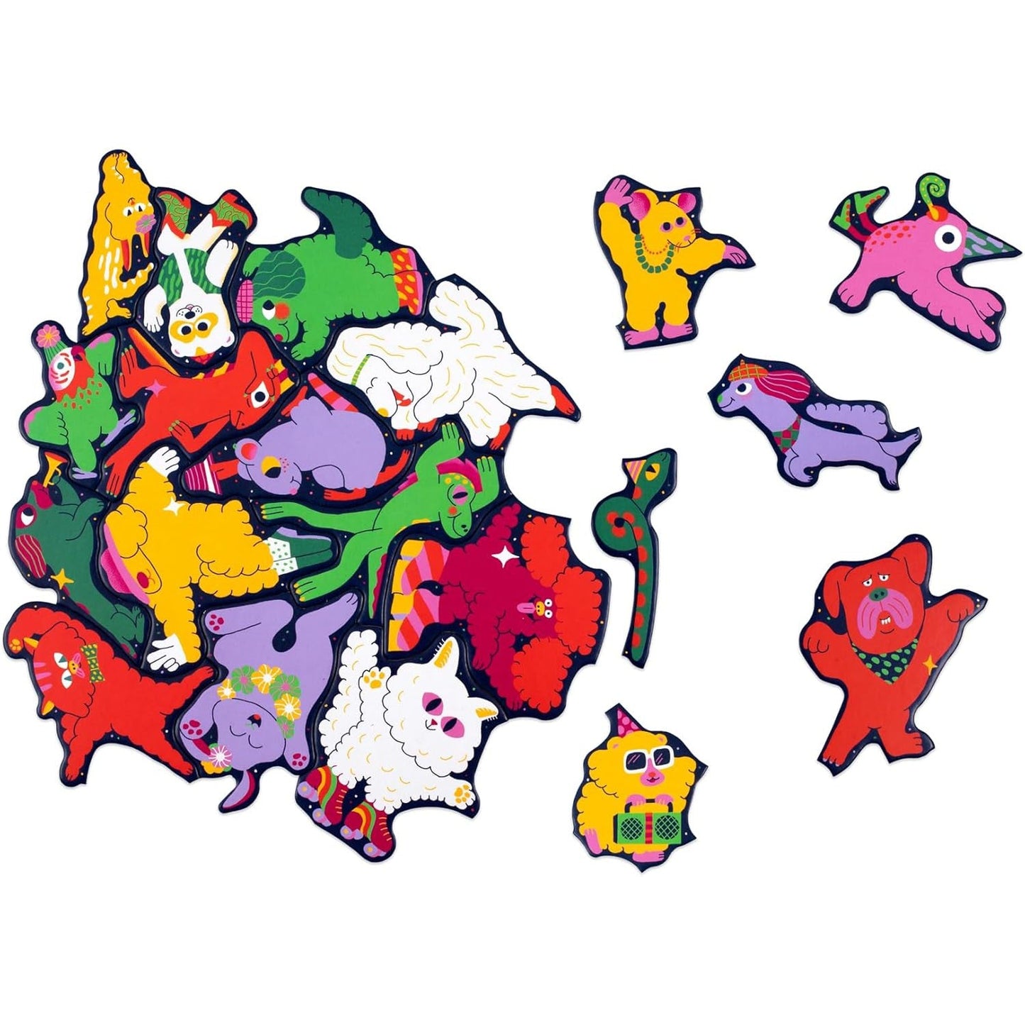 Pet Party 50 Shaped Piece Cluster Jigsaw Puzzle Laurence King