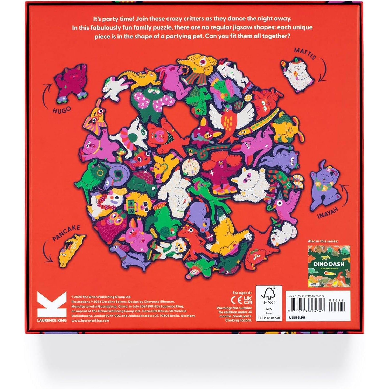 Pet Party 50 Shaped Piece Cluster Jigsaw Puzzle Laurence King