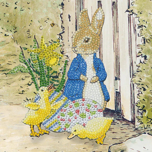 Peter Rabbit & Chicks Crystal Art Card Kit Craft Buddy