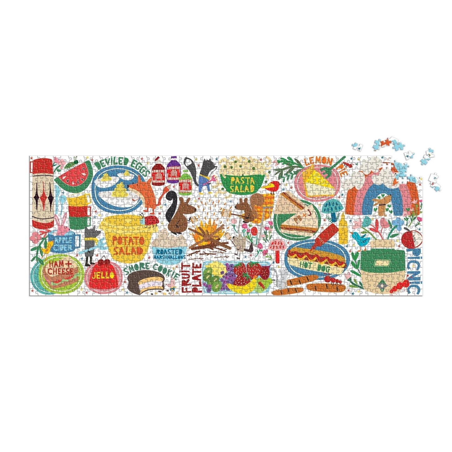 Picnic Party 1000 Piece Panoramic Jigsaw Puzzle Mudpuppy