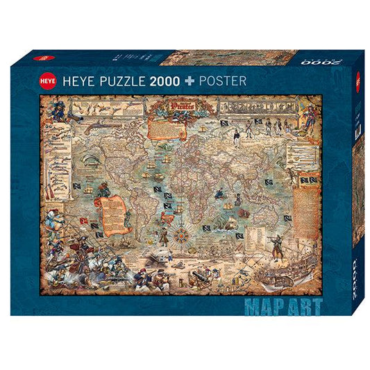 Pirate World Map Art 2000 Piece Jigsaw Puzzle Heye