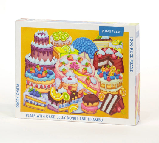 Plate with Cake, Jelly Donut & Tiramisu 1000 Piece Jigsaw Puzzle Kinstler