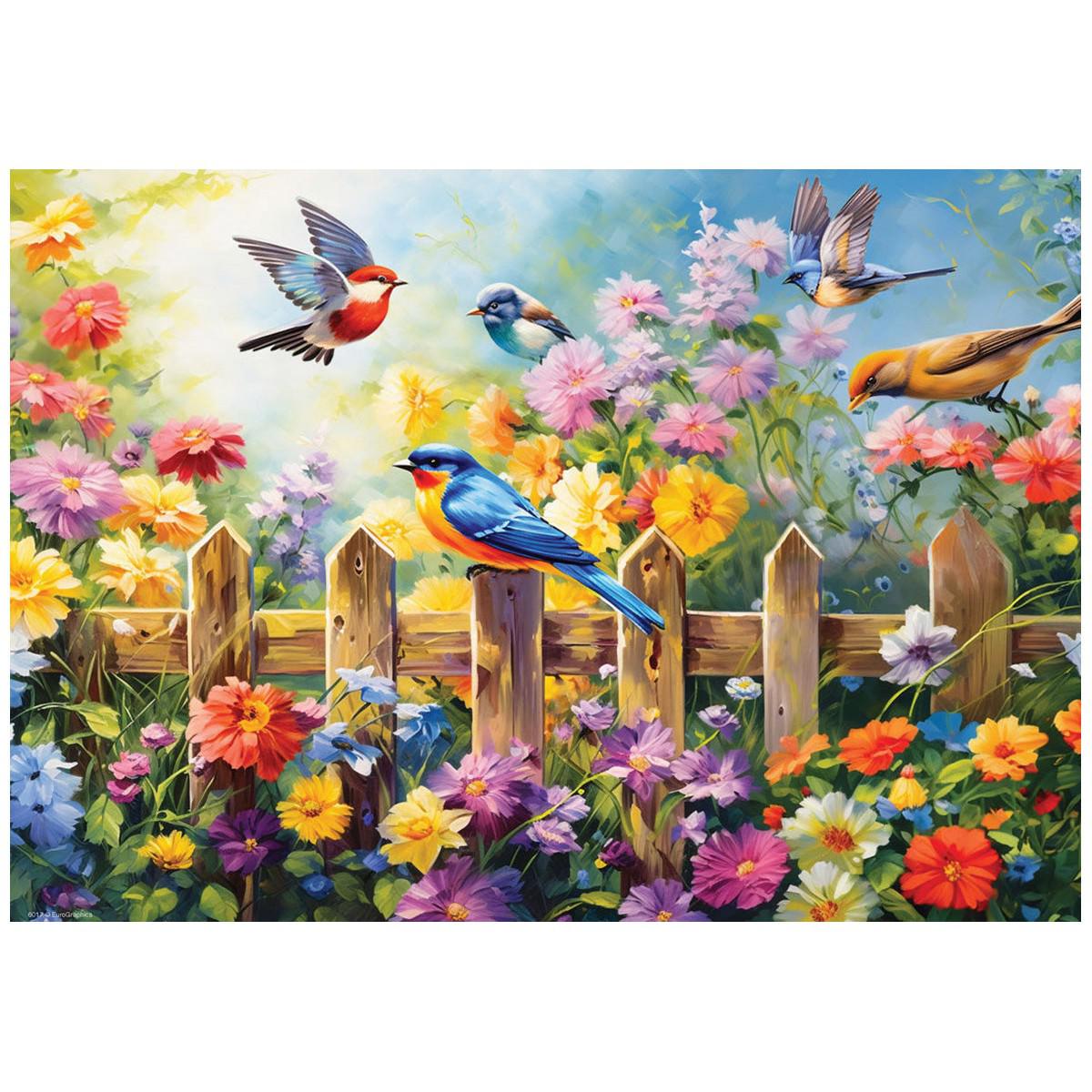 Playful Garden Birds 24 Connecting Pieces Jigsaw Puzzle Eurographics