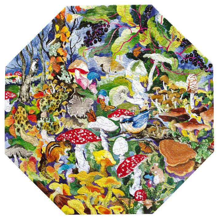 Poisonous Mushrooms 500 Piece Octagonal Jigsaw Puzzle eeBoo