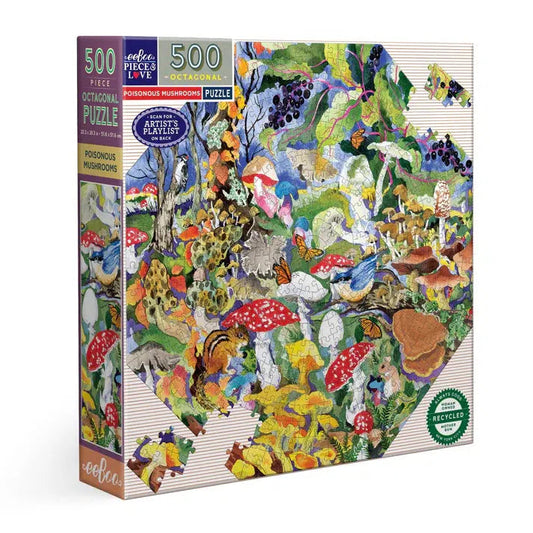 Poisonous Mushrooms 500 Piece Octagonal Jigsaw Puzzle eeBoo