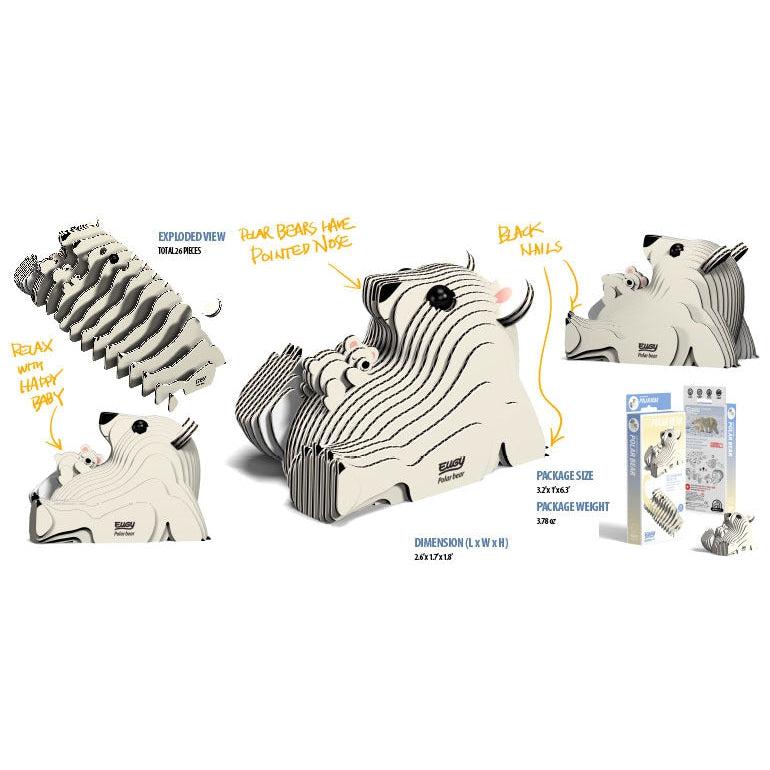 Polar Bear 3D Cardboard Model Kit Eugy