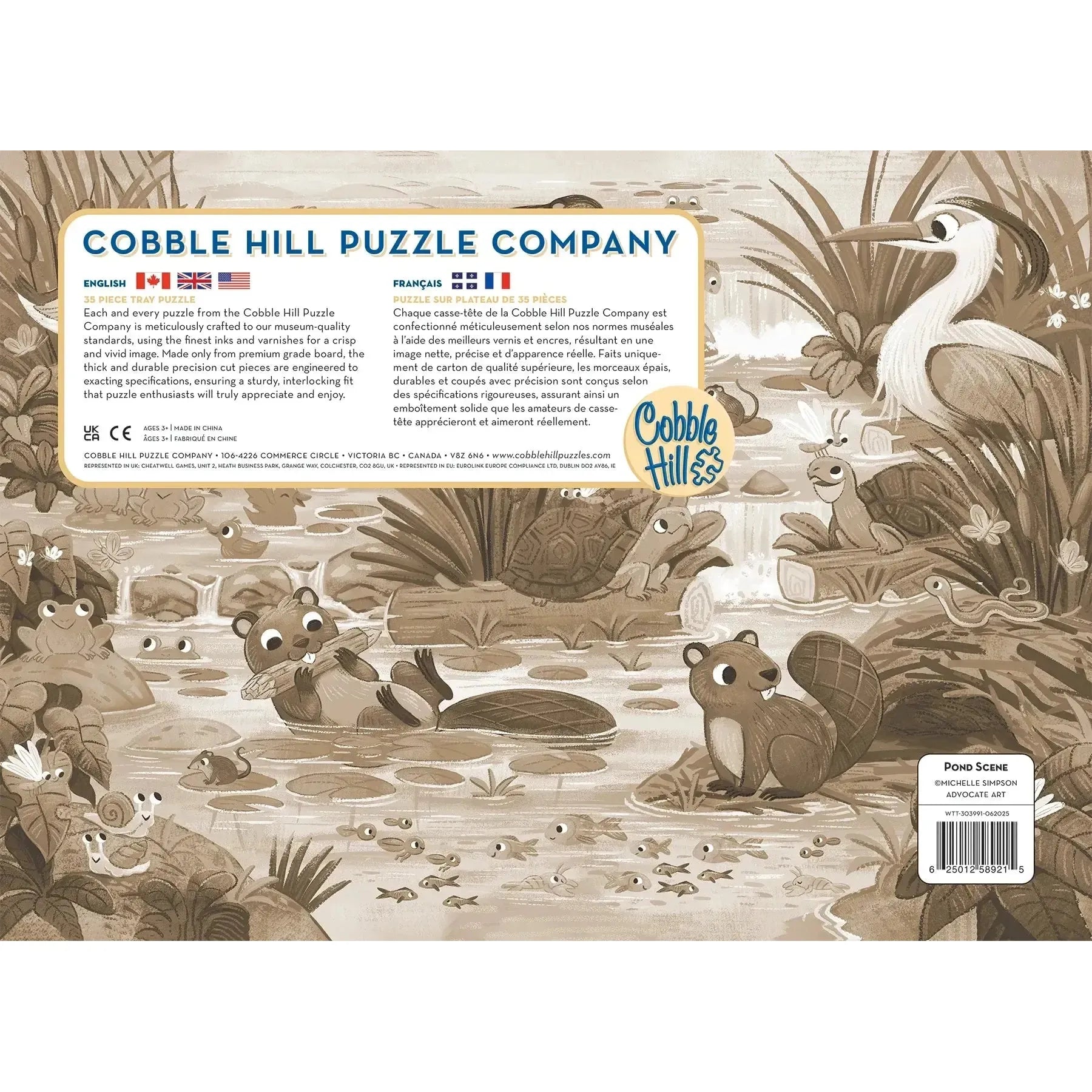 Pond Scene 35 Piece Tray Jigsaw Puzzle Cobble Hill