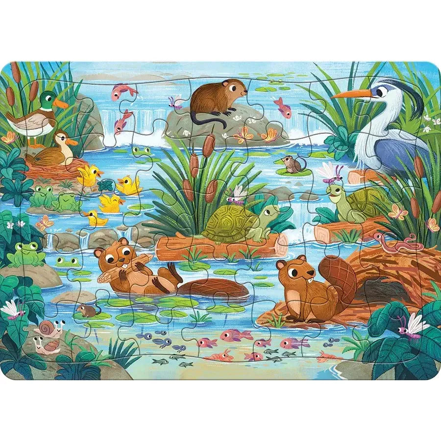 Pond Scene 35 Piece Tray Jigsaw Puzzle Cobble Hill