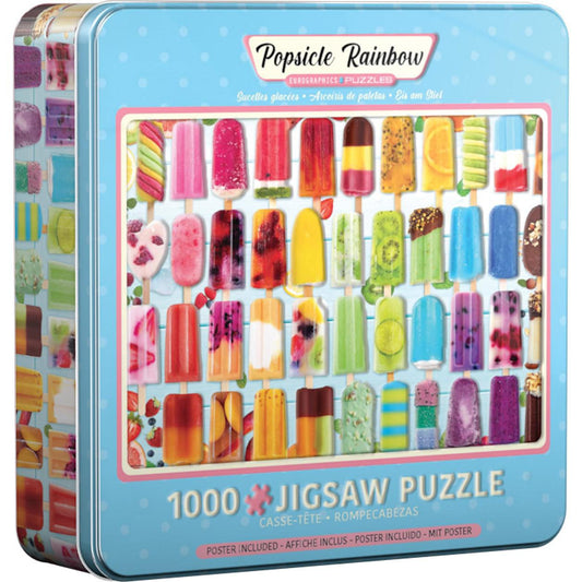 Popsicle Rainbow 1000 Piece Jigsaw Puzzle in Tin Eurographics