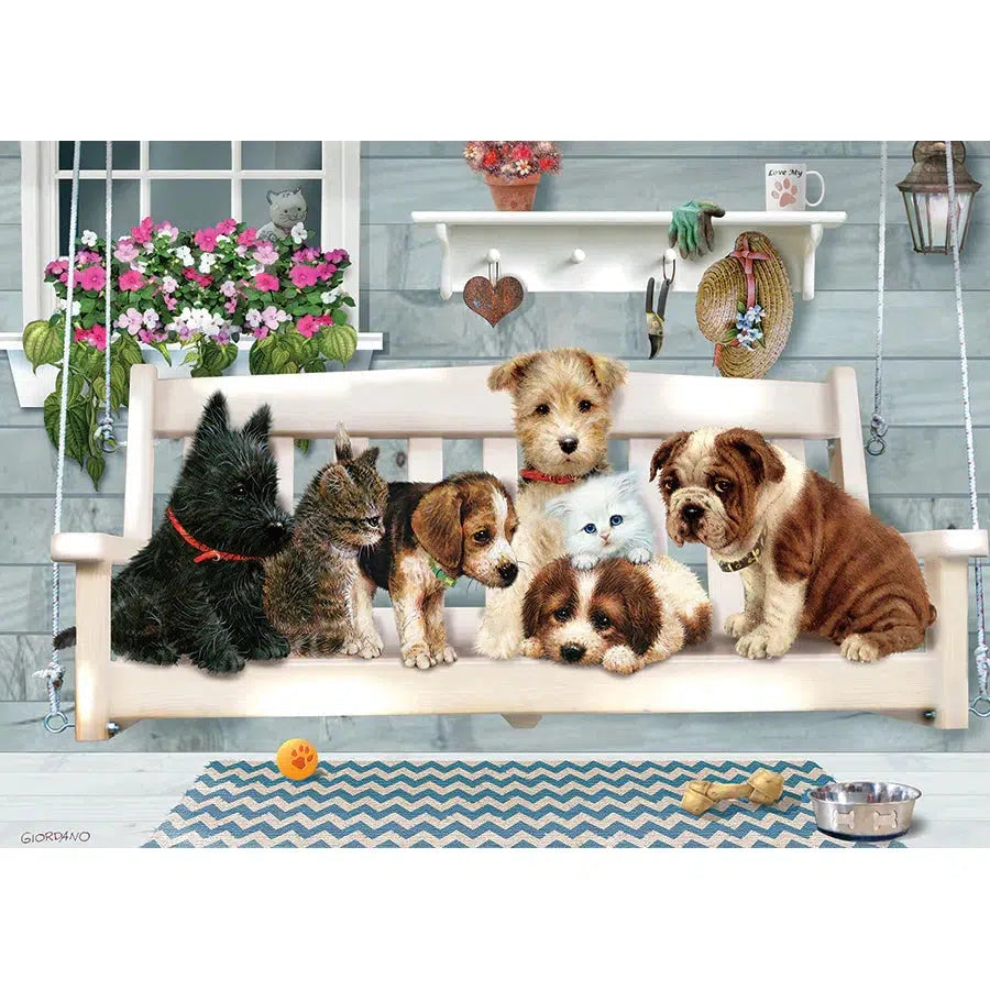 Porch Swing Buddies 35 Piece Tray Jigsaw Puzzle Cobble Hill