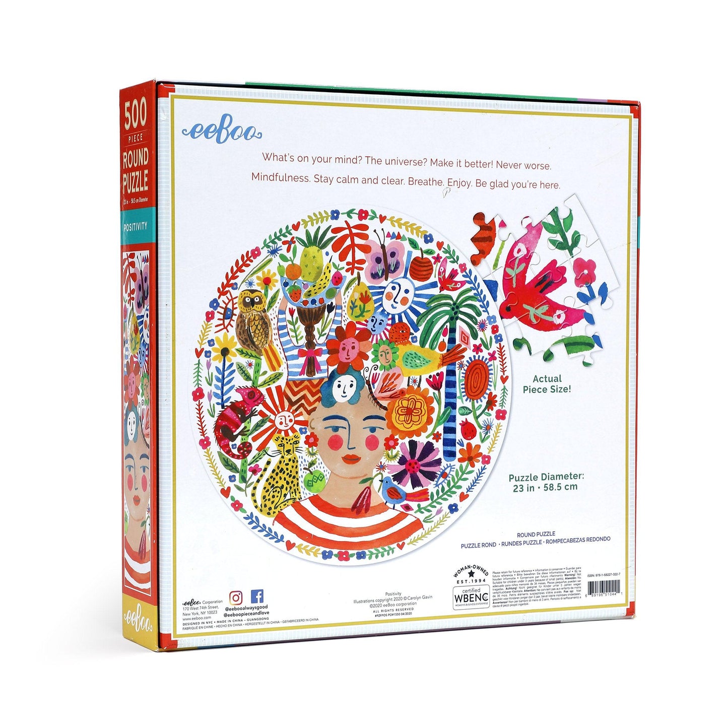 Positivity 500 Piece Round Jigsaw Puzzle eeBoo