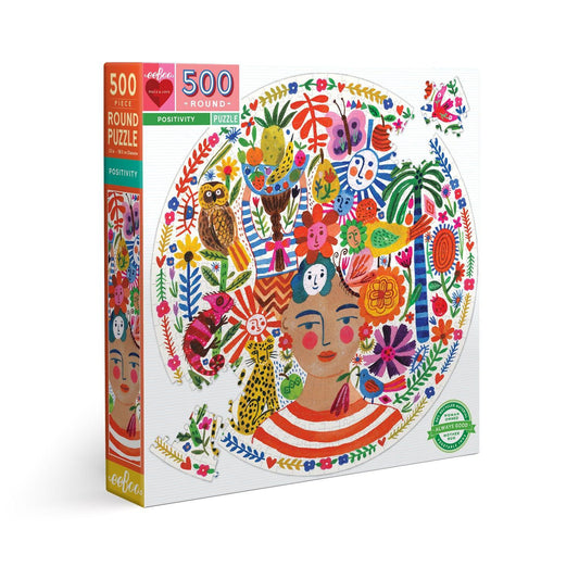 Positivity 500 Piece Round Jigsaw Puzzle eeBoo