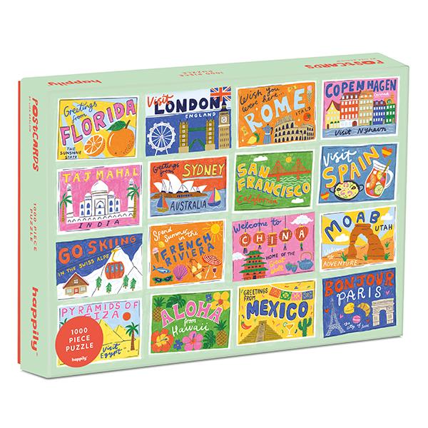 Postcards 1000 Piece Jigsaw Puzzle Happily