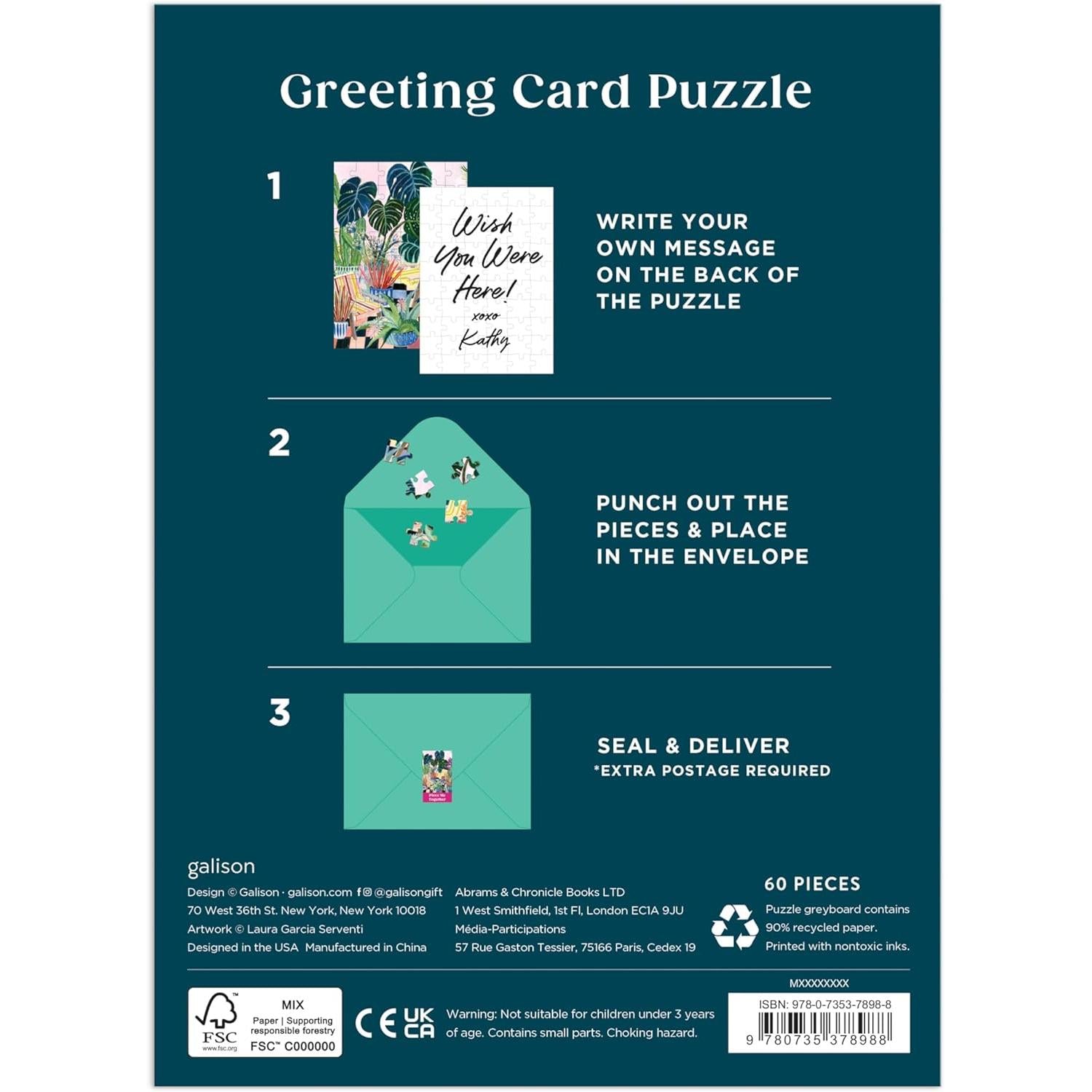 Potted Plants Greeting Card 60 Piece Jigsaw Puzzle Galison