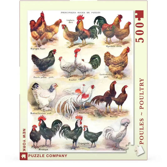 Poules ~ Poultry Vintage Collection 500 Piece Jigsaw Puzzle NYPC