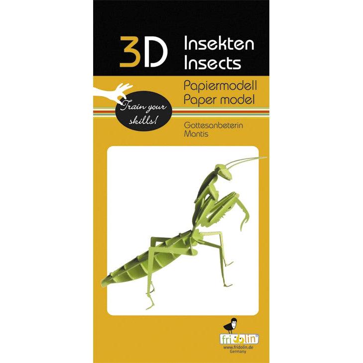 Praying Mantis 3D Cardboard Model Kit Fridolin