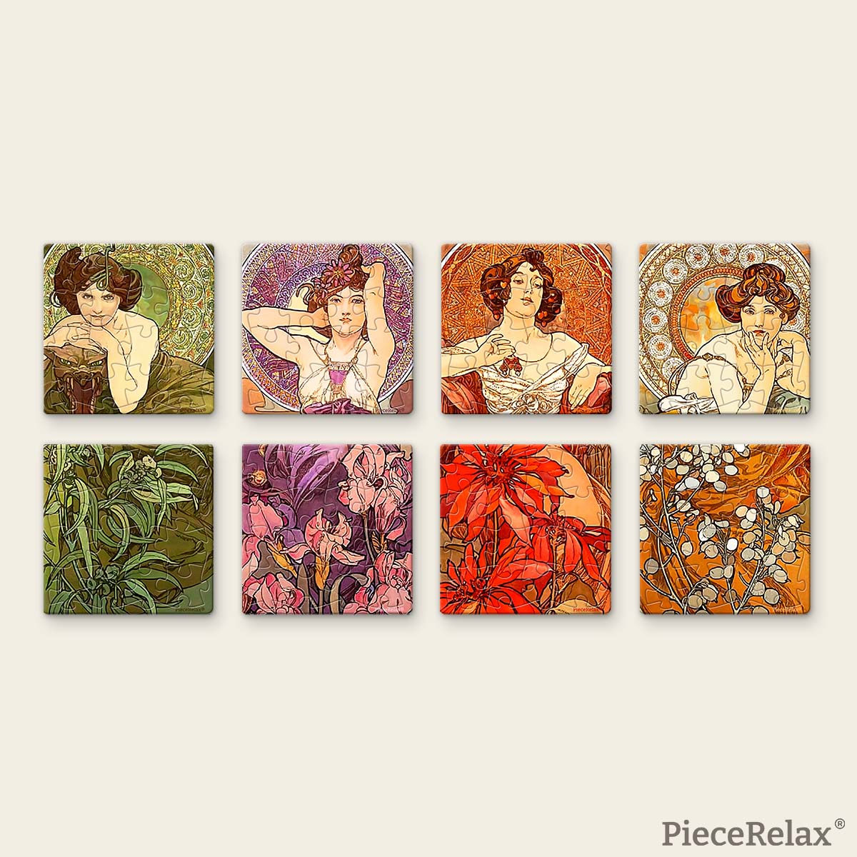 Precious Stones Tile Magnet Set 128 Piece 3D Plastic Jigsaw Puzzle PieceRelax