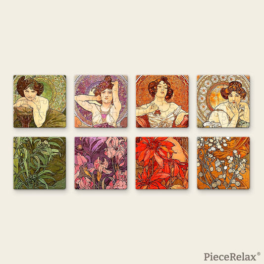 Precious Stones Tile Magnet Set 128 Piece 3D Plastic Jigsaw Puzzle PieceRelax