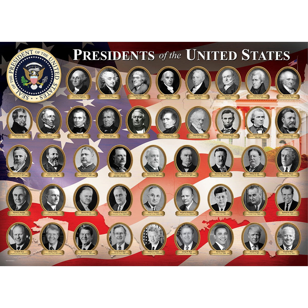 Presidents of the United States 1000 Piece Jigsaw Puzzle Eurographics