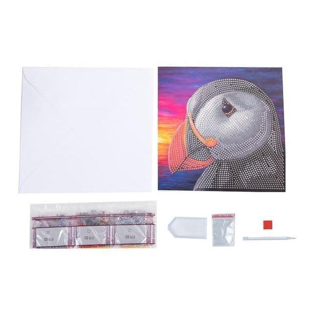 Puffin Sunset Crystal Art Card Kit Craft Buddy