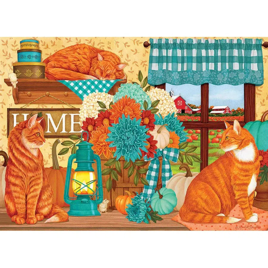 Pumpkin Patch Cats 500 Piece Jigsaw Puzzle Cobble Hill