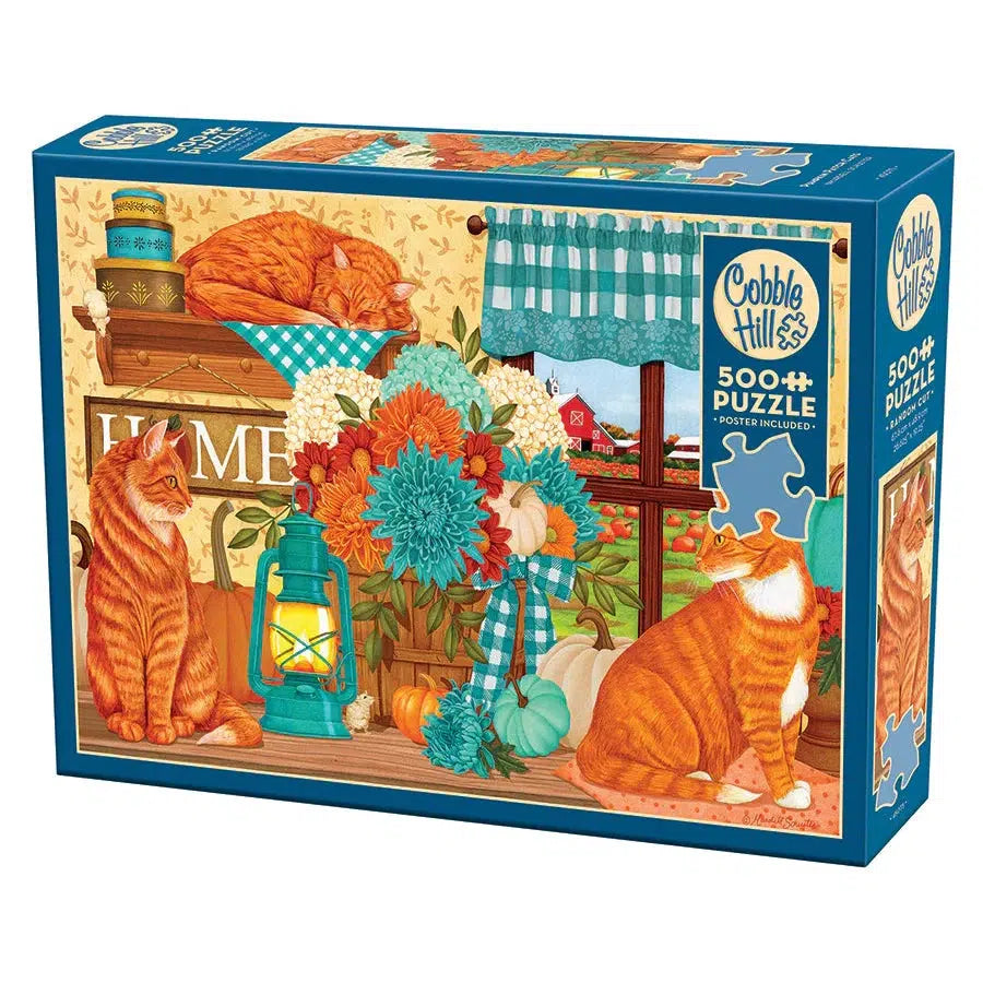 Pumpkin Patch Cats 500 Piece Jigsaw Puzzle Cobble Hill