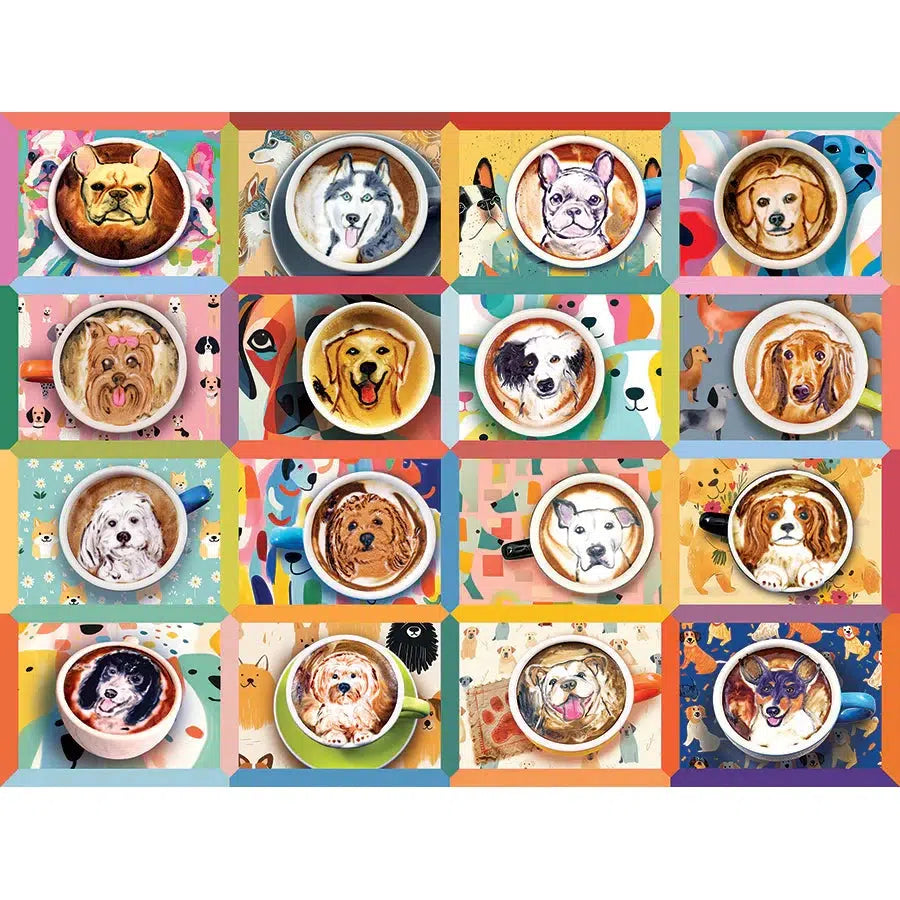 Puppy Lattes 275 Large Piece Jigsaw Puzzle Cobble Hill