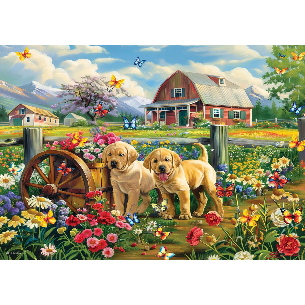 Puppy Spring 48 Connecting Pieces Jigsaw Puzzle Eurographics