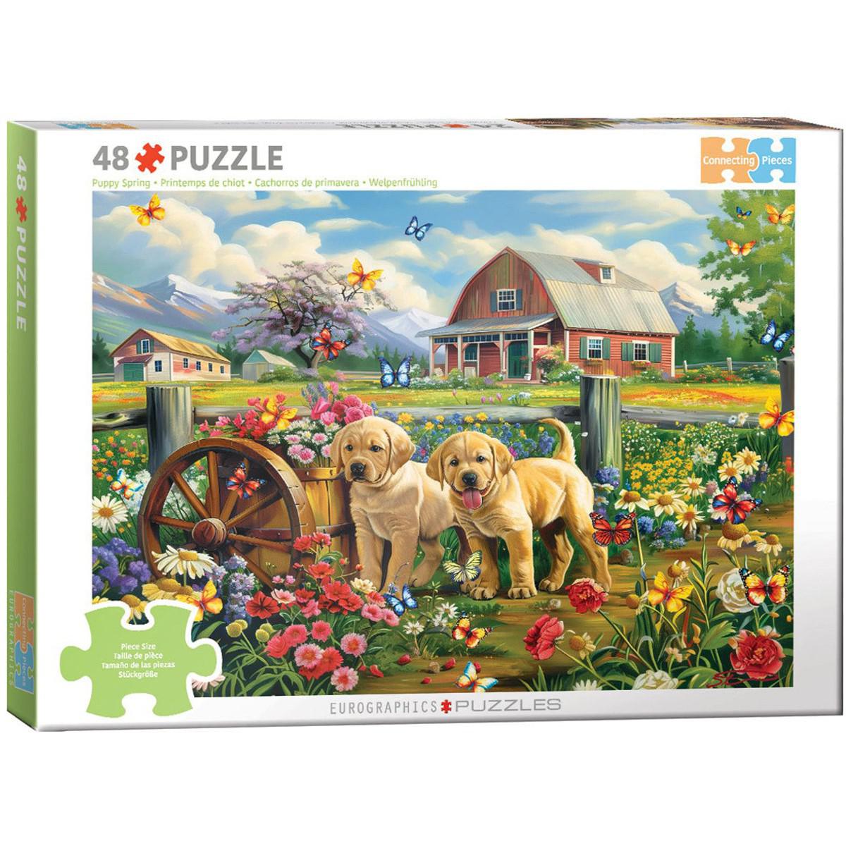 Puppy Spring 48 Connecting Pieces Jigsaw Puzzle Eurographics