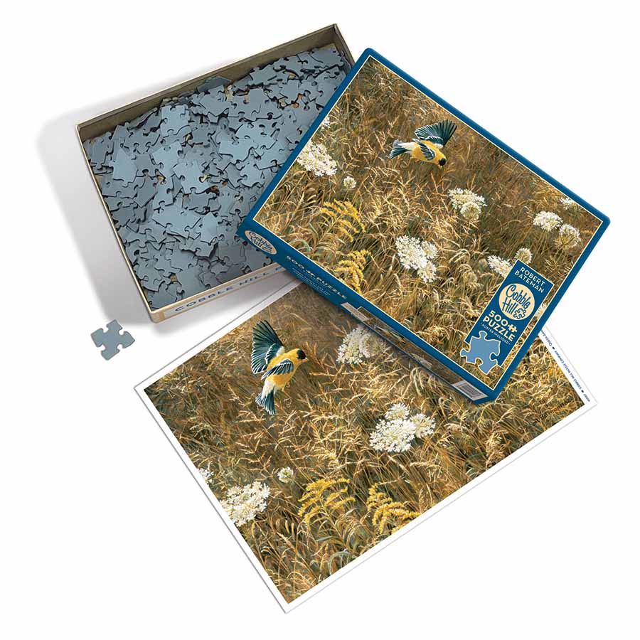 Queen Anne's Lace & American Goldfinch 500 Piece Jigsaw Puzzle Cobble Hill