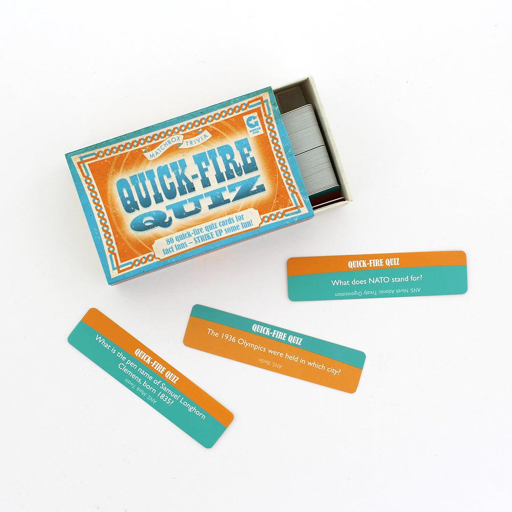 Quick Fire Quiz Matchbox Trivia Card Game Ginger Fox