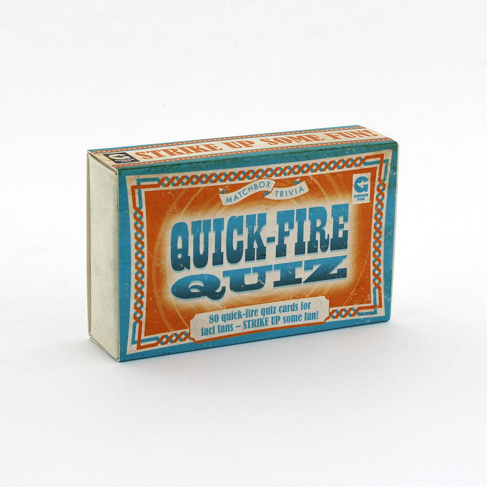 Quick Fire Quiz Matchbox Trivia Card Game Ginger Fox