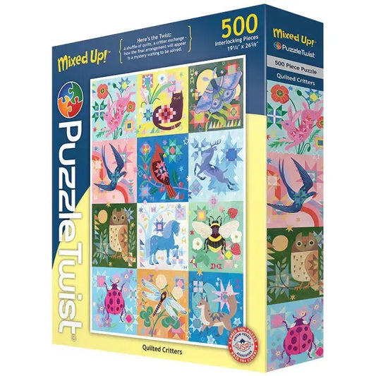 Quilted Critters "Mixed Up" 500 Piece Jigsaw Puzzle PuzzleTwist