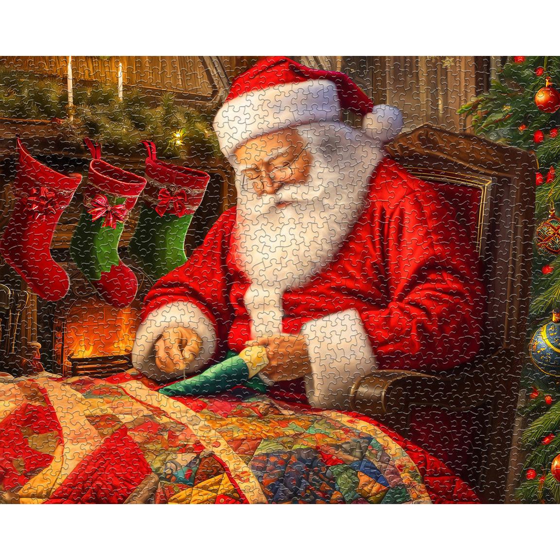 Quilting Santa 1000 Piece Jigsaw Puzzle Springbok