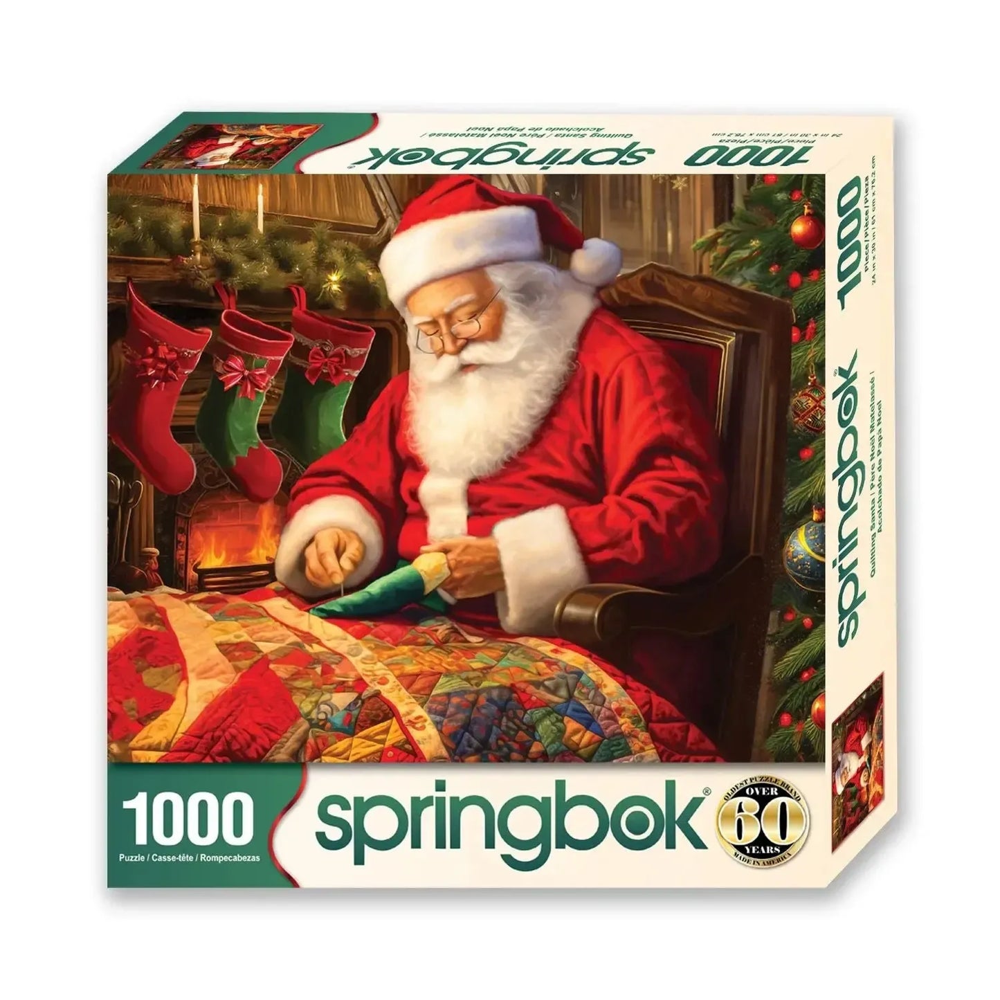 Quilting Santa 1000 Piece Jigsaw Puzzle Springbok