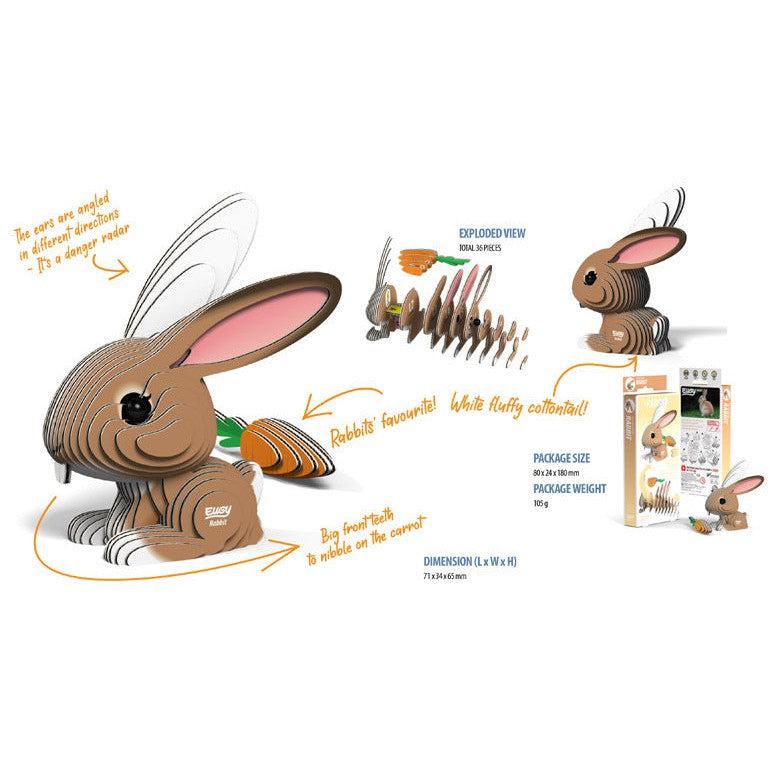 Rabbit 3D Cardboard Model Kit Eugy